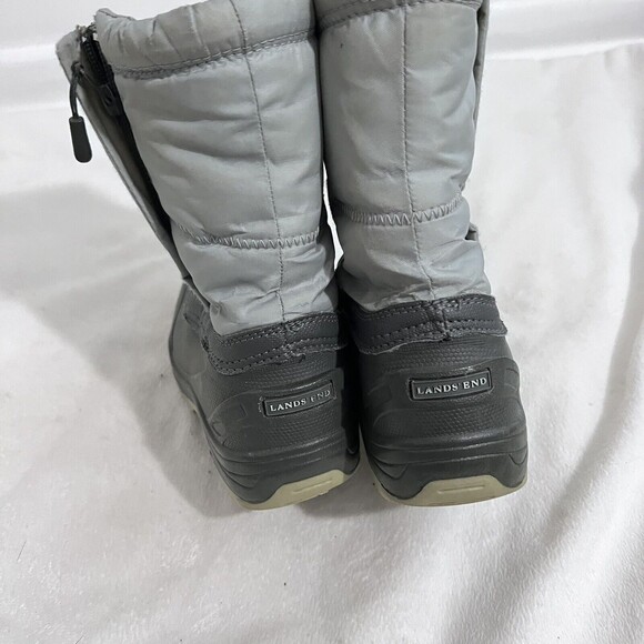 Lands End Girls Snow Boots Size 12 Gray Insulated Fleece Winter Outdoor Zipped - Picture 5 of 9